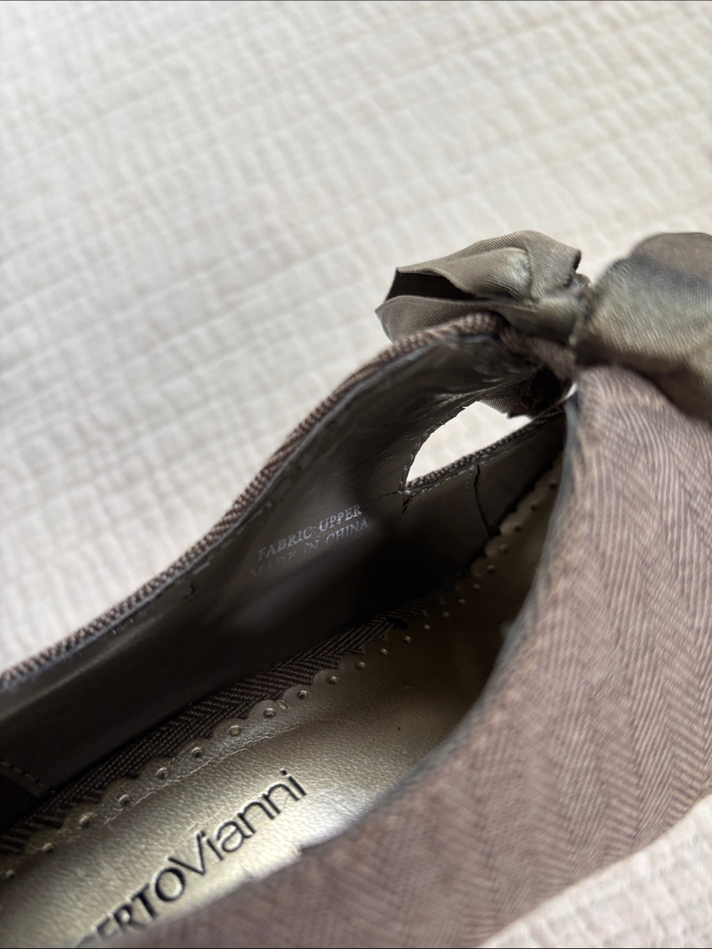 Roberto Vianni Herringbone Brown Bow Cutout Pumps Size 6 - Picture 11 of 12